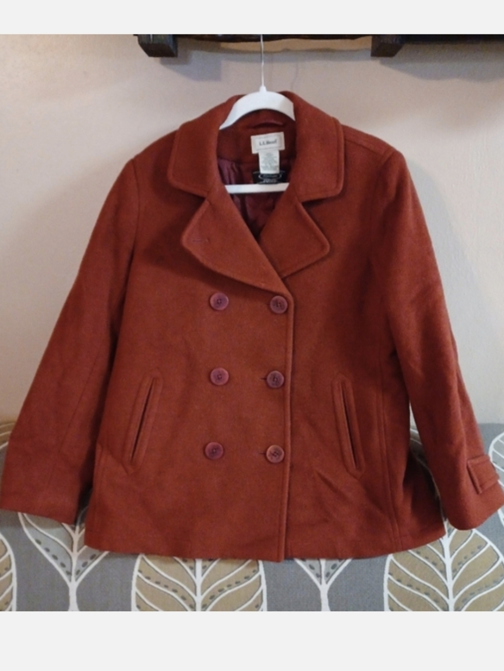 Vintage L.L Bean Bellandi Women's 12 P. Classic Lambswool Pea Coat Made In Italy